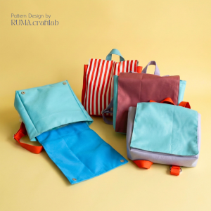 Color-Block Daily Backpack<br><span style="font-size: 75%;">(Tas Ransel Punggung Minimalis)</span>