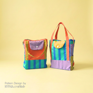 Multi-Color Striped Poppin Totepack