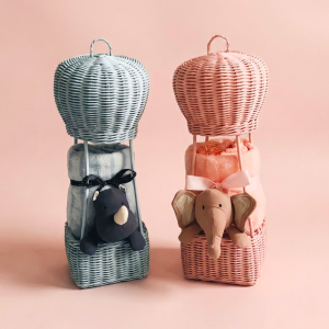 Pink & Blue Air Ballon Rattan Packaging