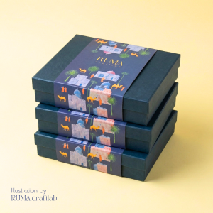 Custom Logo Corporate Hampers Box | Illustrated Sleeves